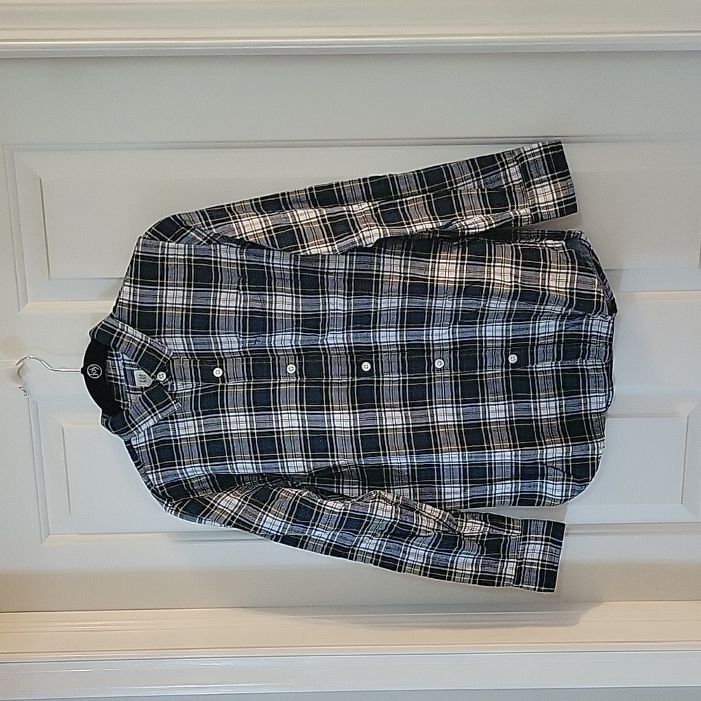 Gap blue and yellow plaid flannel shirt xl/12